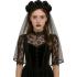 Diadema con Velo Negro – Accesorio de Disfraz para Halloween y Fiestas de Terror