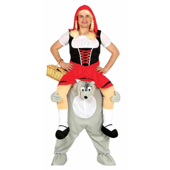 Disfraz  Caperucita a Hombros del Lobo talla única Disfraz  Caperucita a Hombros del Lobo talla única