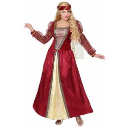 Disfraz  Dama Medieval Roja lujo adulta