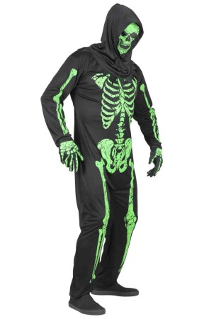 Disfraz  Esqueleto Verde Fluorescente talla adulto
