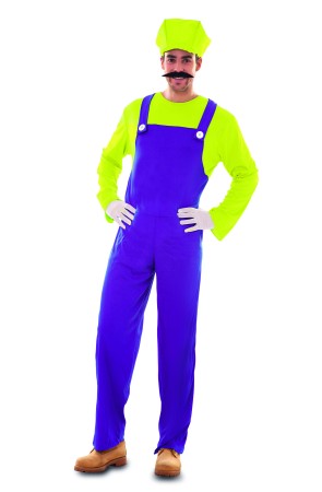 Disfraz  Fontanero Mario Bros Wario adulto