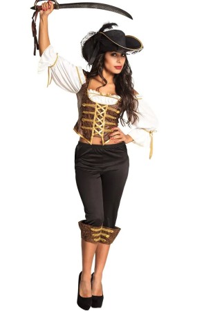 Disfraz  Pirata Bucanera aventurera para  adulta