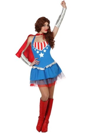 Disfraz  Superheroína Capitán América adulta