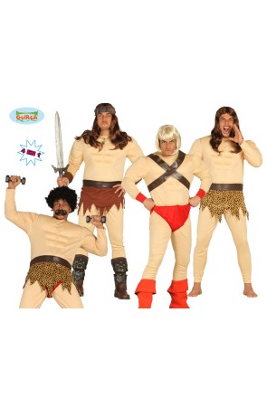 Disfraz 4 en 1 He-man,Tarzan, Conan y Forzudo talla 52-54