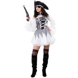 Disfraz adulto Mujer Pirata Blanca