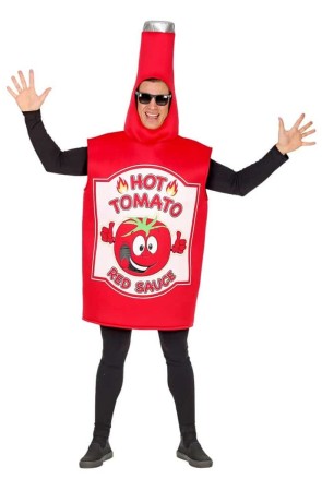 Disfraz Bote de Ketchup talla adultos