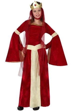 Disfraz Dama Medieval Roja para Niña