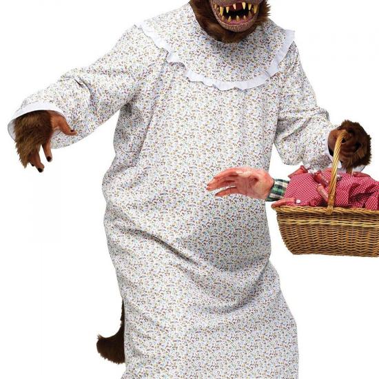 Disfraz de abuela lobo feroz para adulto