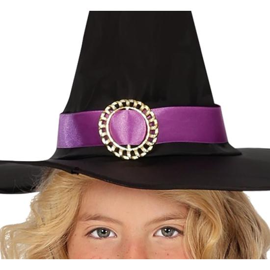 Disfraz de Bruja Violeta para Niña con Sombrero
