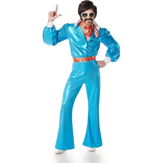 🕺 Disfraz de Disco Azul Hombre Años 70