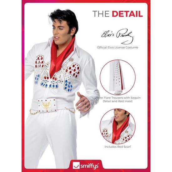 Disfraz de el Rey del Rock Elvis Deluxe para hombre