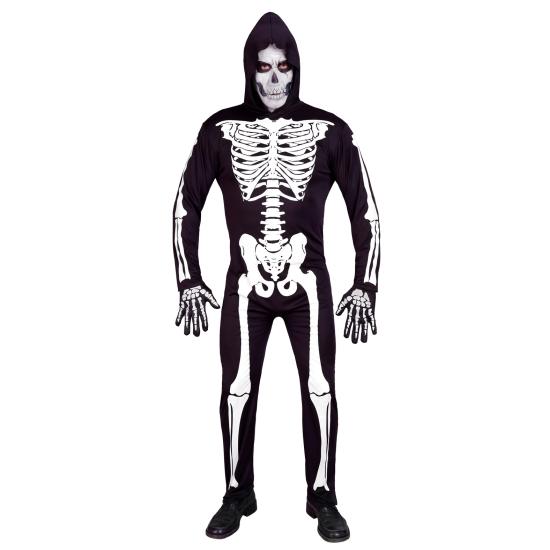 Disfraz de Esqueleto con Capucha para Adulto – Clásico de Halloween