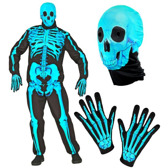 Disfraz de Esqueleto "Fast Costume" – Adulto Fluorescente Azul Disfraz de Esqueleto "Fast Costume" – Adulto Fluorescente Azul