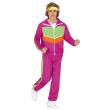 Disfraz de gimnasta de los 80 fucsia para hombre