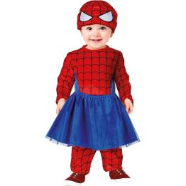 Disfraz de Heroína para Bebé - Mono de Bebé Araña Roja y Azul con Tutú y Máscara de Superhéroe