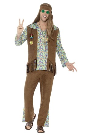 Disfraz de Hippie años 60 multicolor adulto