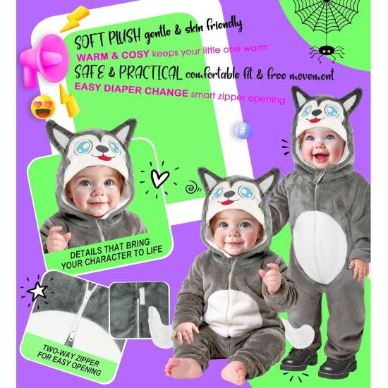disfraz de husky para bebé