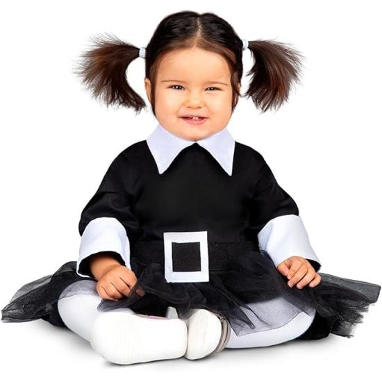 Disfraz de Miércoles Addams para Bebé