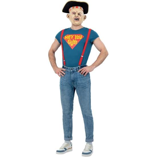 Disfraz de perezoso de The Goonies con parte superior, tirantes, sombrero, máscara, disfraz oficial de The Goonies para adultos