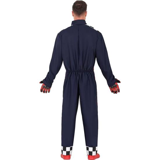 Disfraz de Piloto de Carreras para Hombre – Mono de Competición Automovilística para Fiestas, Carnaval y Halloween
