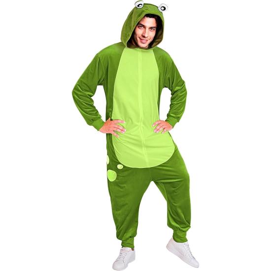 Disfraz de Rana para Adulto – Mono de Felpa Suave con Capucha
