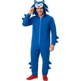 Disfraz de Sonic para Hombre – Mono Azul con Capucha Inspirado en Videojuegos y Cine