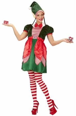 Disfraz Elfa Ayudante de Papá Noel adulta