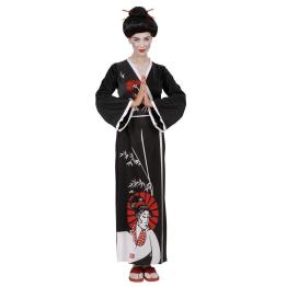 Disfraz Geisha Kimono Negro adulta