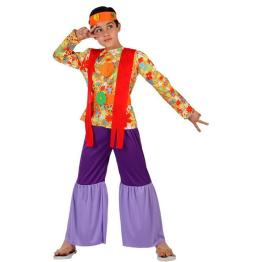 Disfraz Hippie Morado para niño talla 7-9 años
