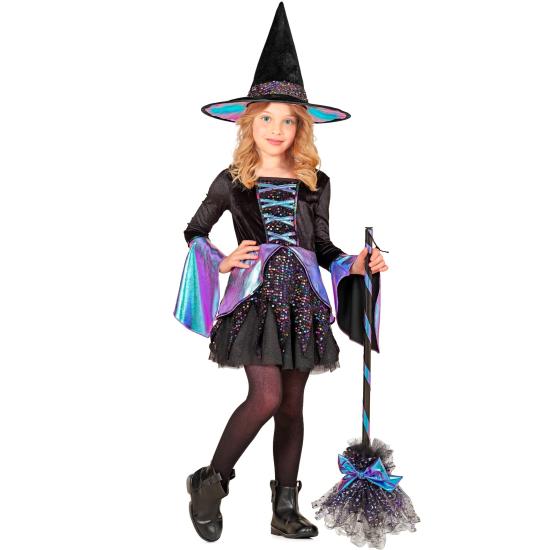 Disfraz Infantil BRUJA LUJO – Vestido con Brillos + Sombrero Disfraz Infantil BRUJA LUJO – Vestido con Brillos + Sombrero
