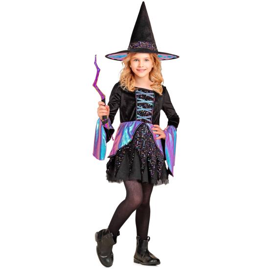 Disfraz Infantil BRUJA LUJO – Vestido con Brillos + Sombrero Disfraz Infantil BRUJA LUJO – Vestido con Brillos + Sombrero