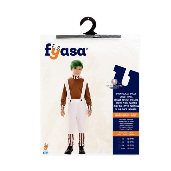 Disfraz Infantil de Duendecillo Dulce Oompa Loompa Willy Wonka,