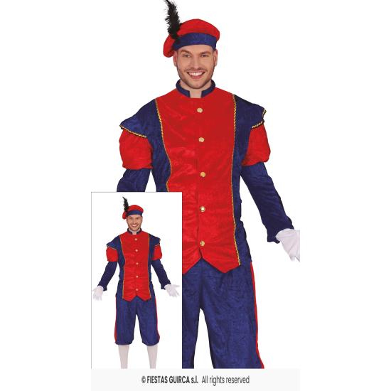 Disfraz Paje azul y granate adultos