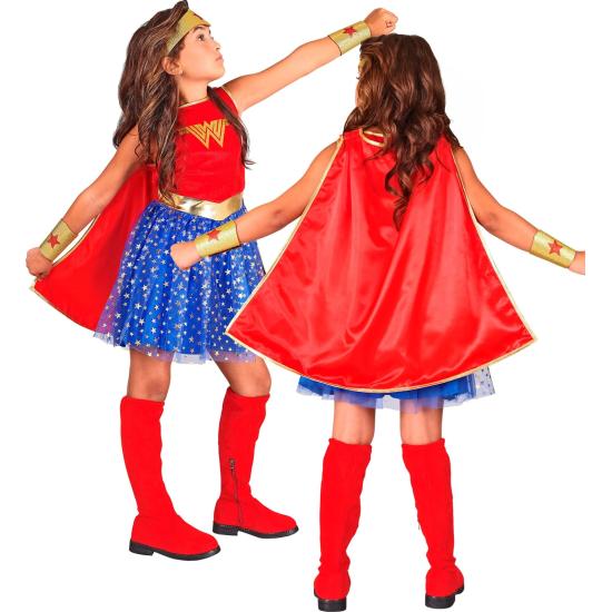 Disfraz Wonder Girl para Niña – Incluye Capa, Diadema, Vestido y Muñequeras | Traje de Superhéroe Infantil Disfraz Wonder Girl para Niña – Incluye Capa, Diadema, Vestido y Muñequeras | Traje de Superhéroe Infantil