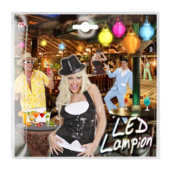 Farolillo de Tela Rosa con Luces Led Blancas 15cms