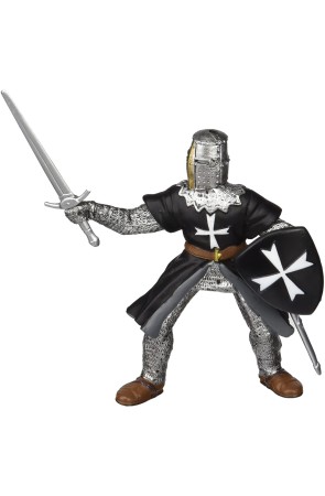 Figura Colección Papo Caballeros Medievales Caballero Negro con Espada