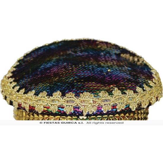 Gorra de Policía Oro Love con Pedrería (Talla Única) Gorra de Policía Oro Love con Pedrería (Talla Única)
