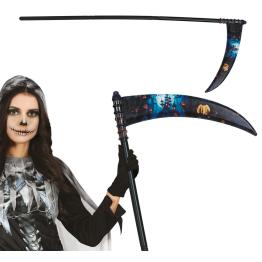 Guadaña Decorada Desmontable 100 cm para Disfraz de Muerte | Halloween