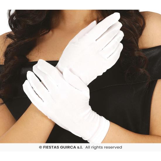 Guantes Blancos de Tela 20 cm – Accesorio para Disfraz