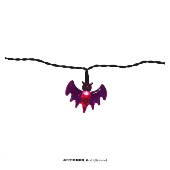 Guirnalda con Luz Led  Pilas 10 Murciélagos Guirnalda con Luz Led  Pilas 10 Murciélagos