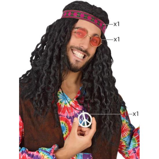 Kit para disfraz de hippie años 60 Kit para disfraz de hippie años 60
