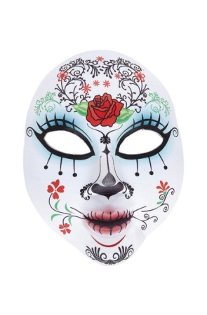 Mascara Catrina Día de los Muertos en Tejido de colores