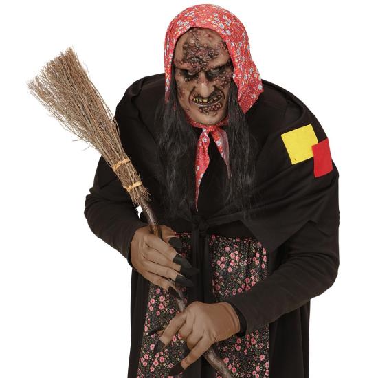 Media Máscara con Cabello Zombie  Bruja