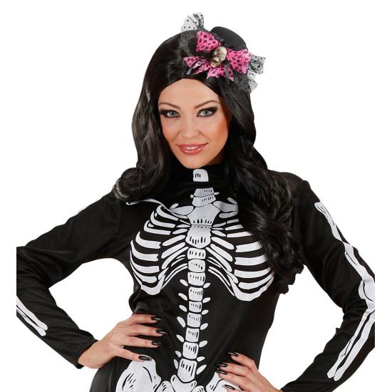 Mini Sombrero con Calavera y Lazo