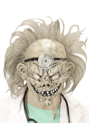 Máscara con pelo doctor zombie para adulto