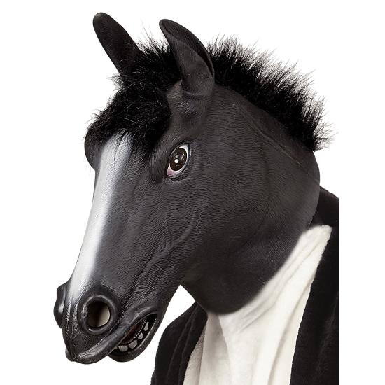 Máscara de Caballo para disfraz con Pelo negra