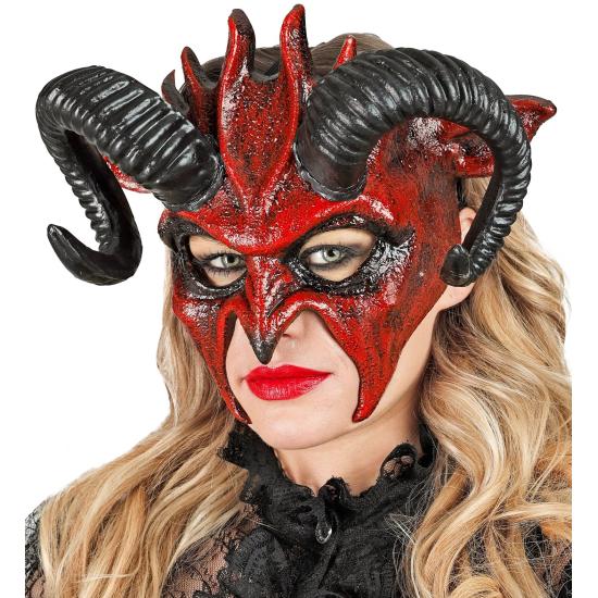 Máscara de diablo con cuernos negros, demonio Máscara de diablo con cuernos negros, demonio