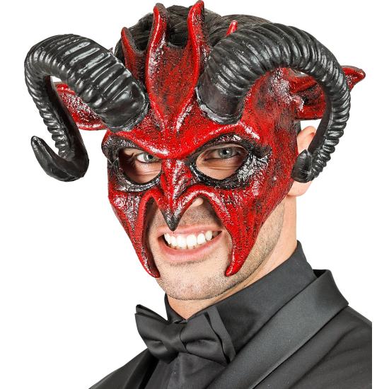 Máscara de diablo con cuernos negros, demonio Máscara de diablo con cuernos negros, demonio