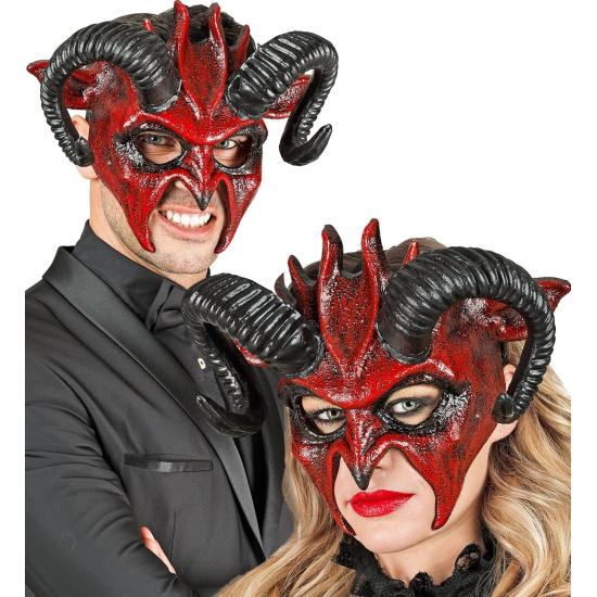 Máscara de diablo con cuernos negros, demonio Máscara de diablo con cuernos negros, demonio