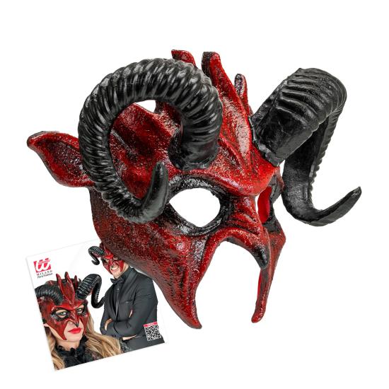 Máscara de diablo con cuernos negros, demonio Máscara de diablo con cuernos negros, demonio